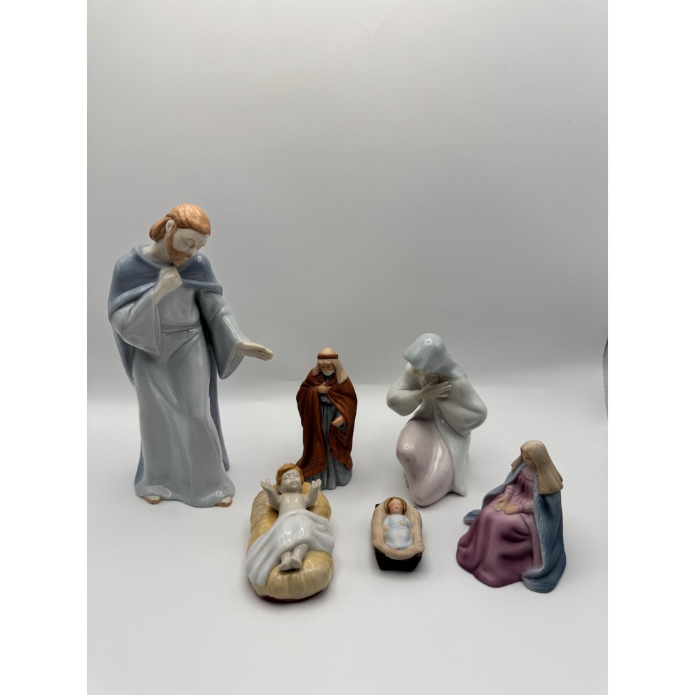 Vintage 1989 Avon O Holy Night Nativity Collection Porcelain Figurines Set 6pc